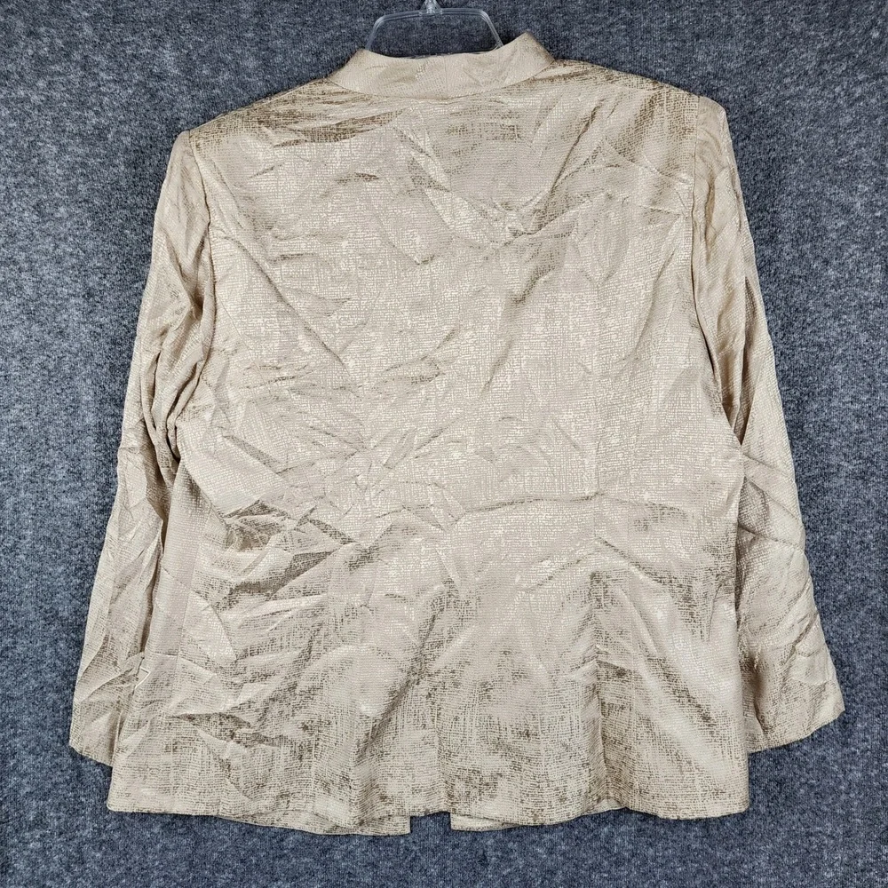 Adrianna Papell Skirt Suit Women 16W Gold Silk Embroidered Beaded 2 Piece Set